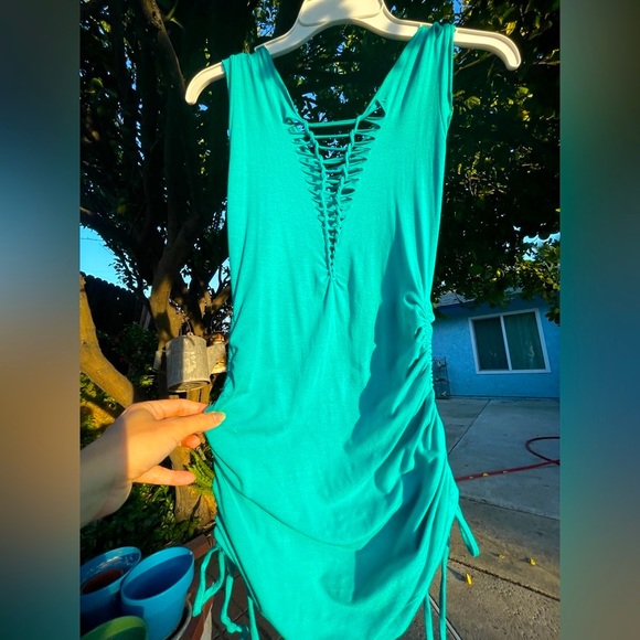 NEW Turquoise Tunic Top. Sexy and comfortable.  V neck. Xsmall - Picture 1 of 4